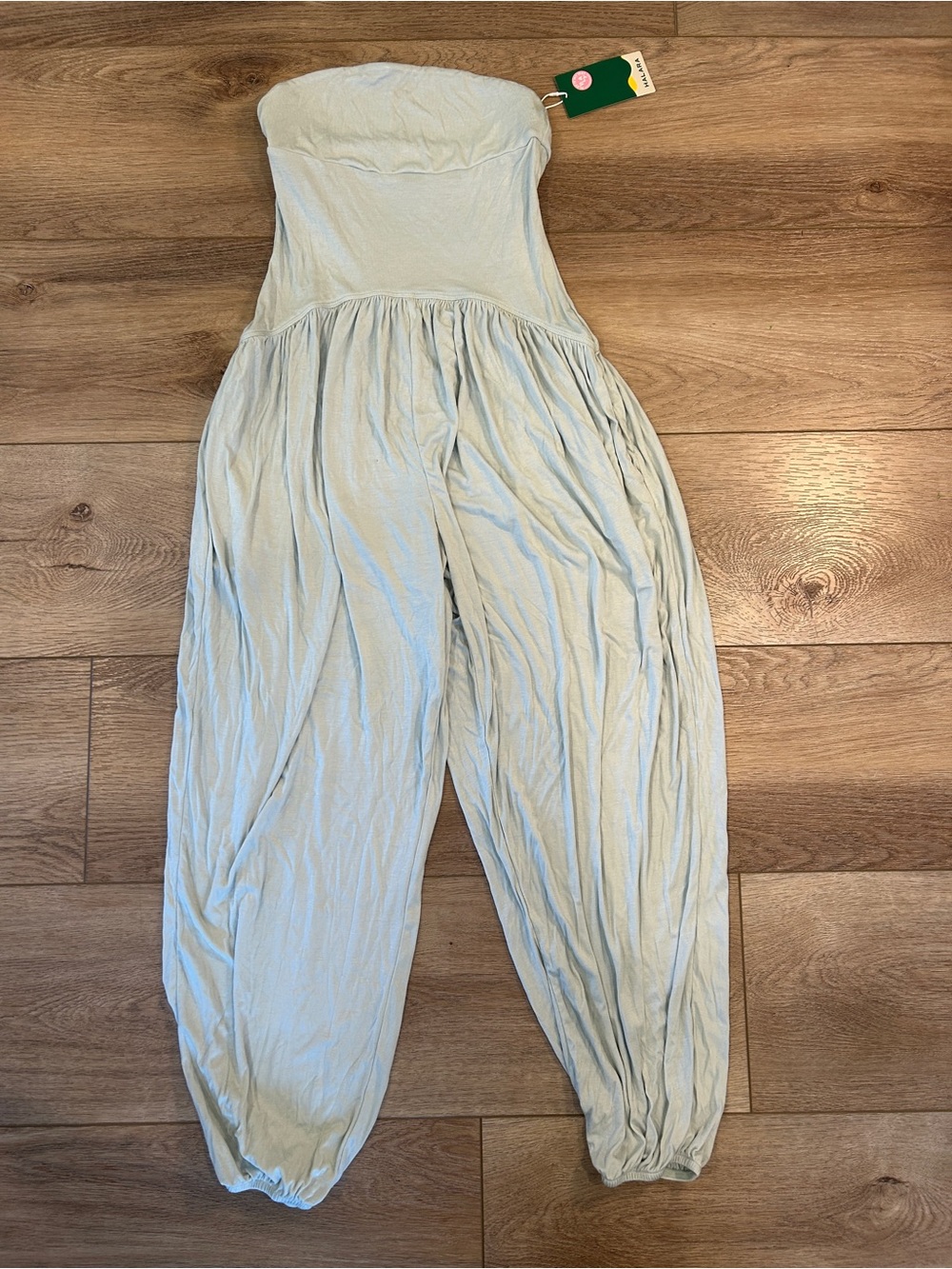Halara Strapless Light Blue Harem Jumpsuit